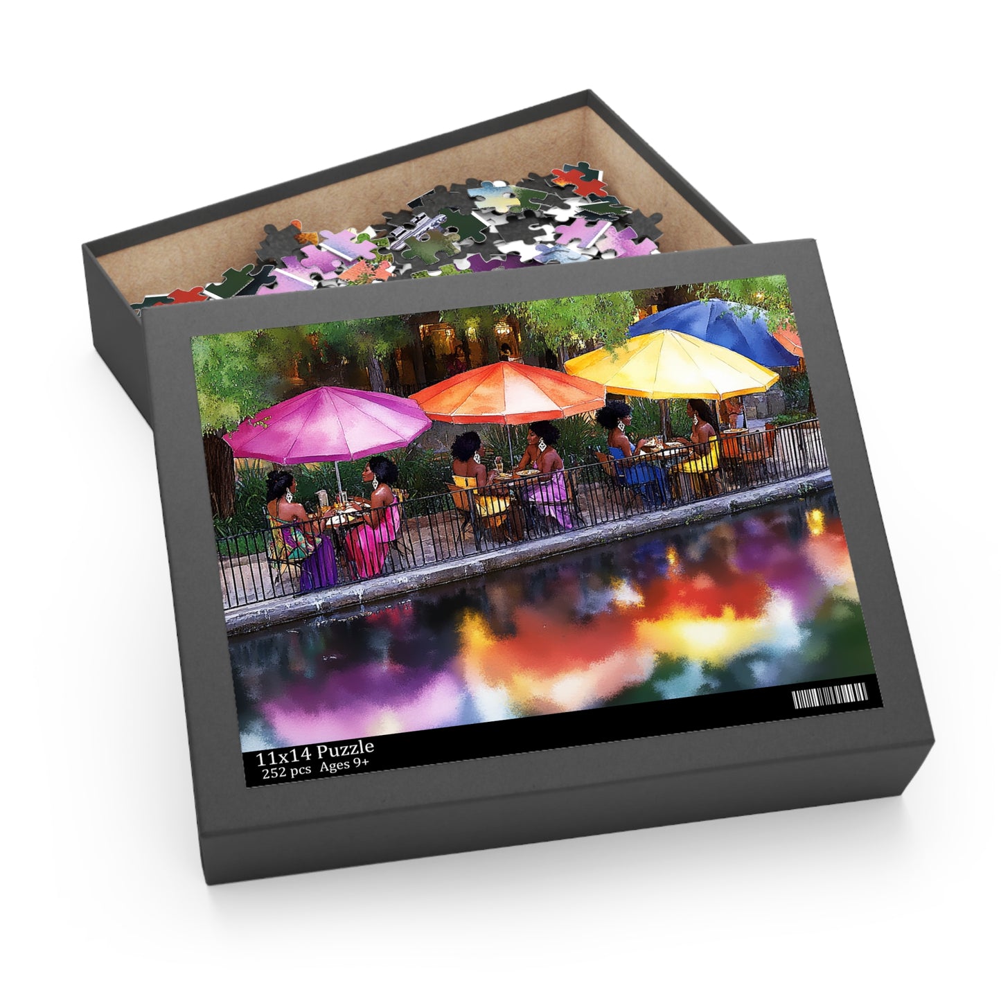 Reflections at the Riverwalk Cafe - 252-Piece Puzzle