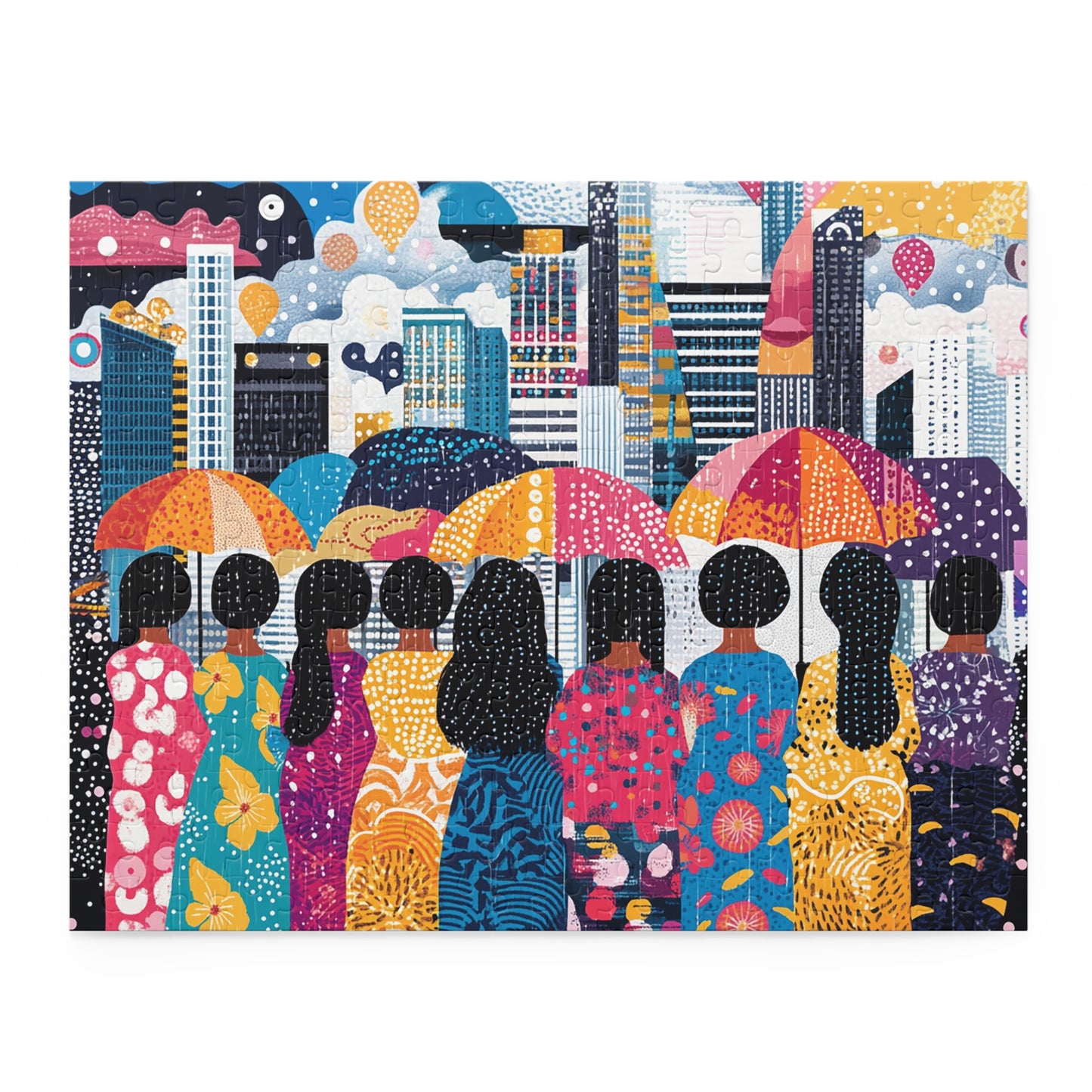 Rainy Day Reverie: Cityscape in Color - 252-Piece Puzzle