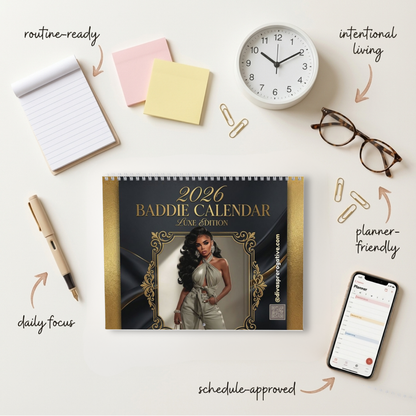 2026 Baddie Calendar – Luxe Edition - Wall Calendar
