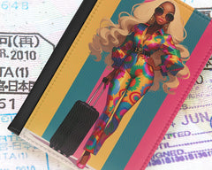 Retro Rainbow Traveler Passport Cover
