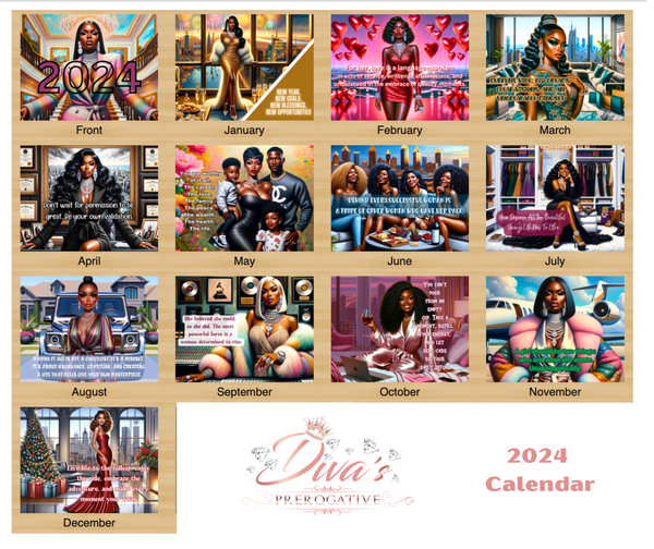 2024 Calendar - 12 Month Wall Calendar  - 8.5" X 11" - Girls Rule The World